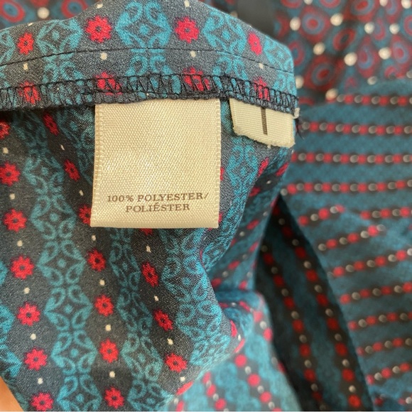 Ann Taylor Floral Shirt Dress, Long Sleeve, Mandarin Collar, Navy, Women's US 8 - Picture 7 of 8